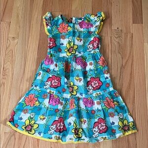 Disney Floral Kids Dress - Blue and Pink